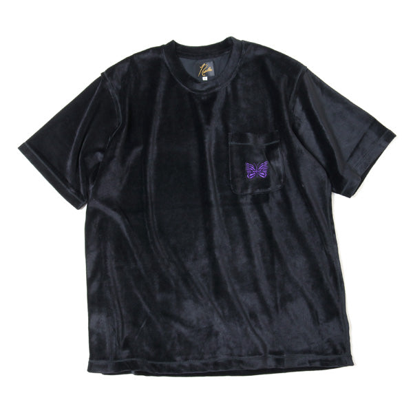 S/S Papillion Emb. Pocket Tee - R/Pe/C/S Velour
