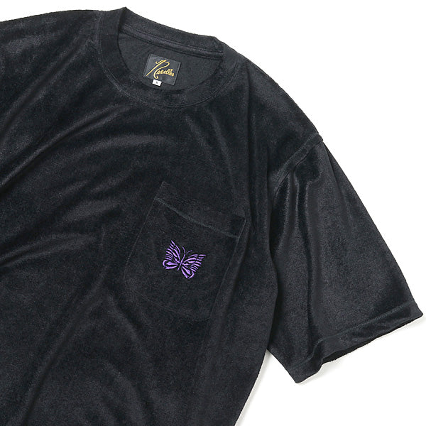 S/S Papillion Emb. Pocket Tee - R/Pe Velour