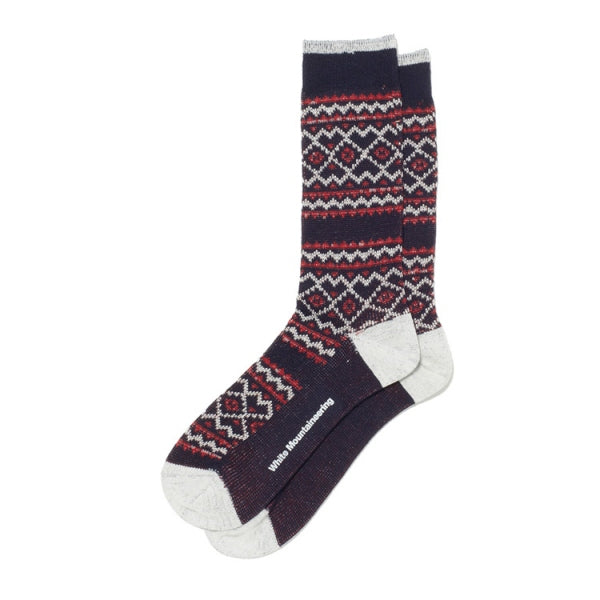 TRIANGLE BORDER JACQUARD MIDDLE SOCKS
