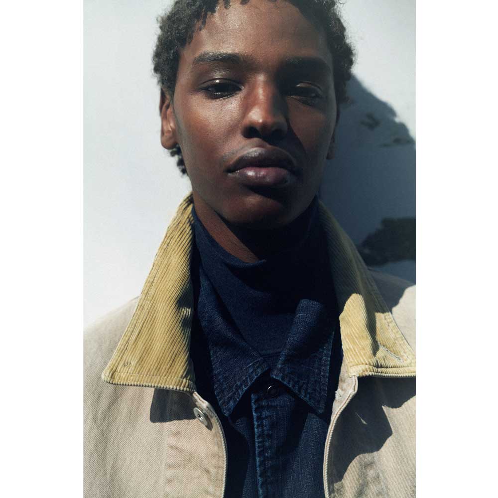 HIGH NECK LONG SLEEVE TEE - 26/1 BD Micro Waffle -