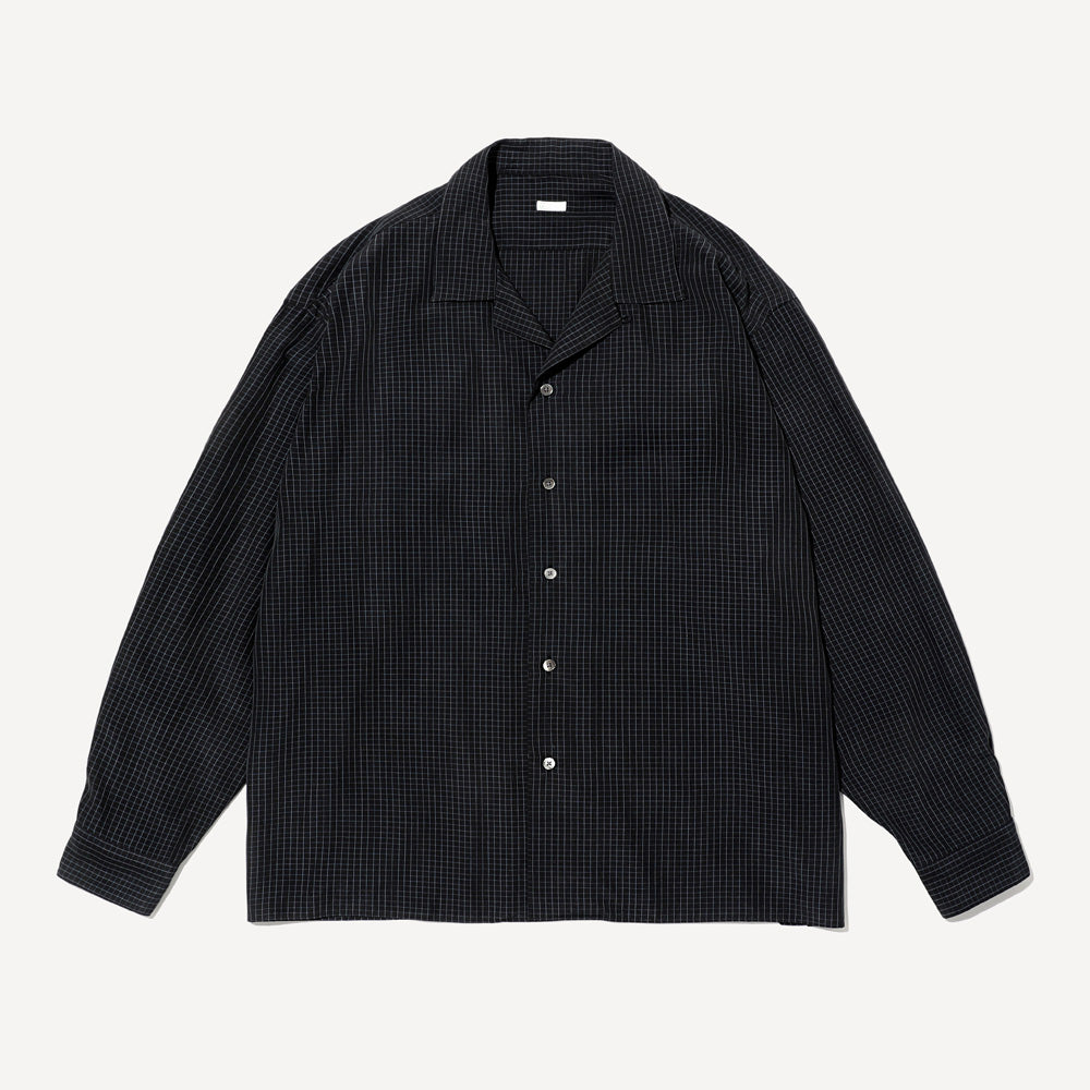 Silk Rayon Open Collar L/S Shirt