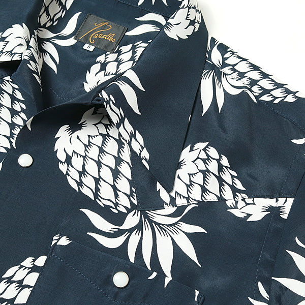 One-up Cowboy Shirt-Rayon Cloth Sateen/Pineapple