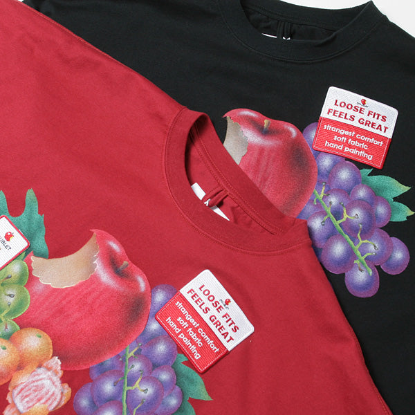 HAND-PRINT T-SHIRT WITH DEADSTOCK PATCHES
