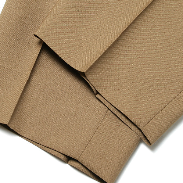 FRONT PLEATS PEGTOP ORGANIC WOOL TROPICAL (COYOTE)