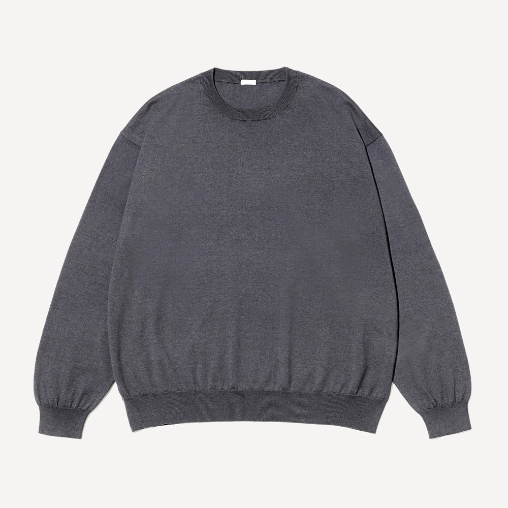 Wool Cotton High Gauge Crew Neck Sweater