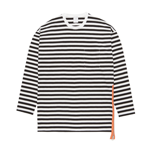 L/S SIDE ZIP BORDER TEE