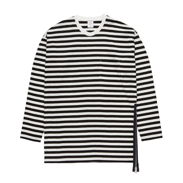 L/S SIDE ZIP BORDER TEE