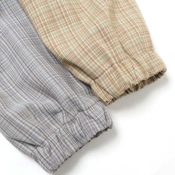 HARD TWIST WOOL DOUBLE FACE CHECK BLOUZON