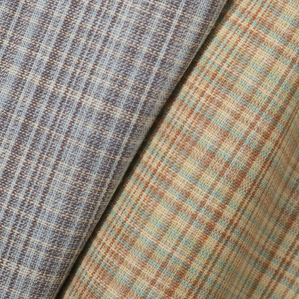 HARD TWIST WOOL DOUBLE FACE CHECK BLOUZON