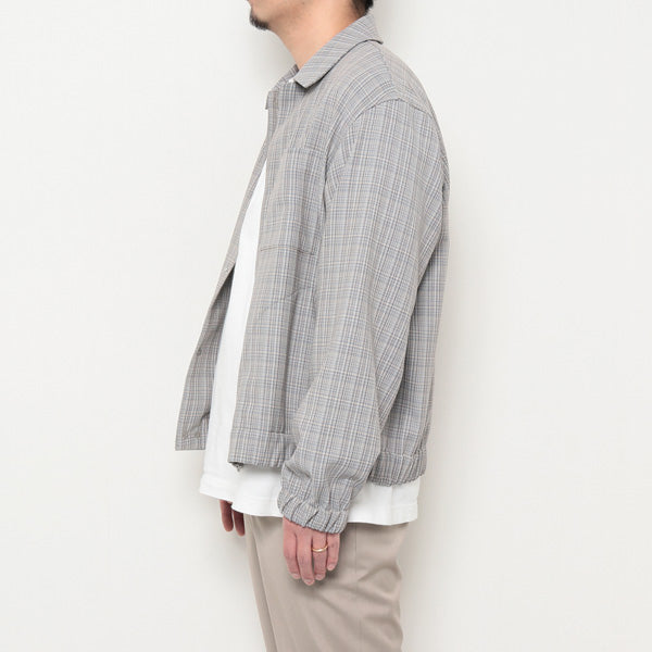 HARD TWIST WOOL DOUBLE FACE CHECK BLOUZON