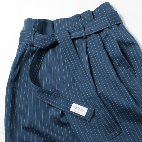 organdy stripe paper bag waist pants