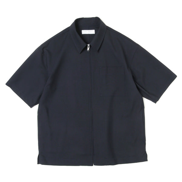 SUMMER WOOL ZIP FRONT S/S SHIRT