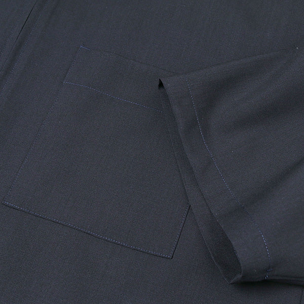 SUMMER WOOL ZIP FRONT S/S SHIRT