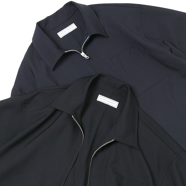 SUMMER WOOL ZIP FRONT S/S SHIRT