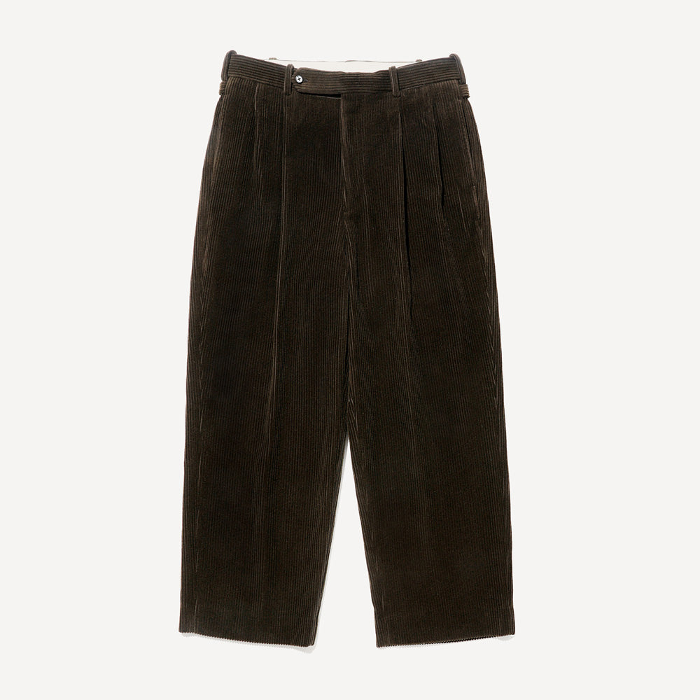 Wool Corduroy Wide Tapered Trousers