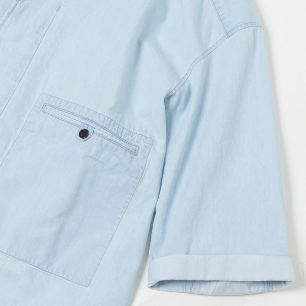 OPEN COLLAR DENIM SHIRT