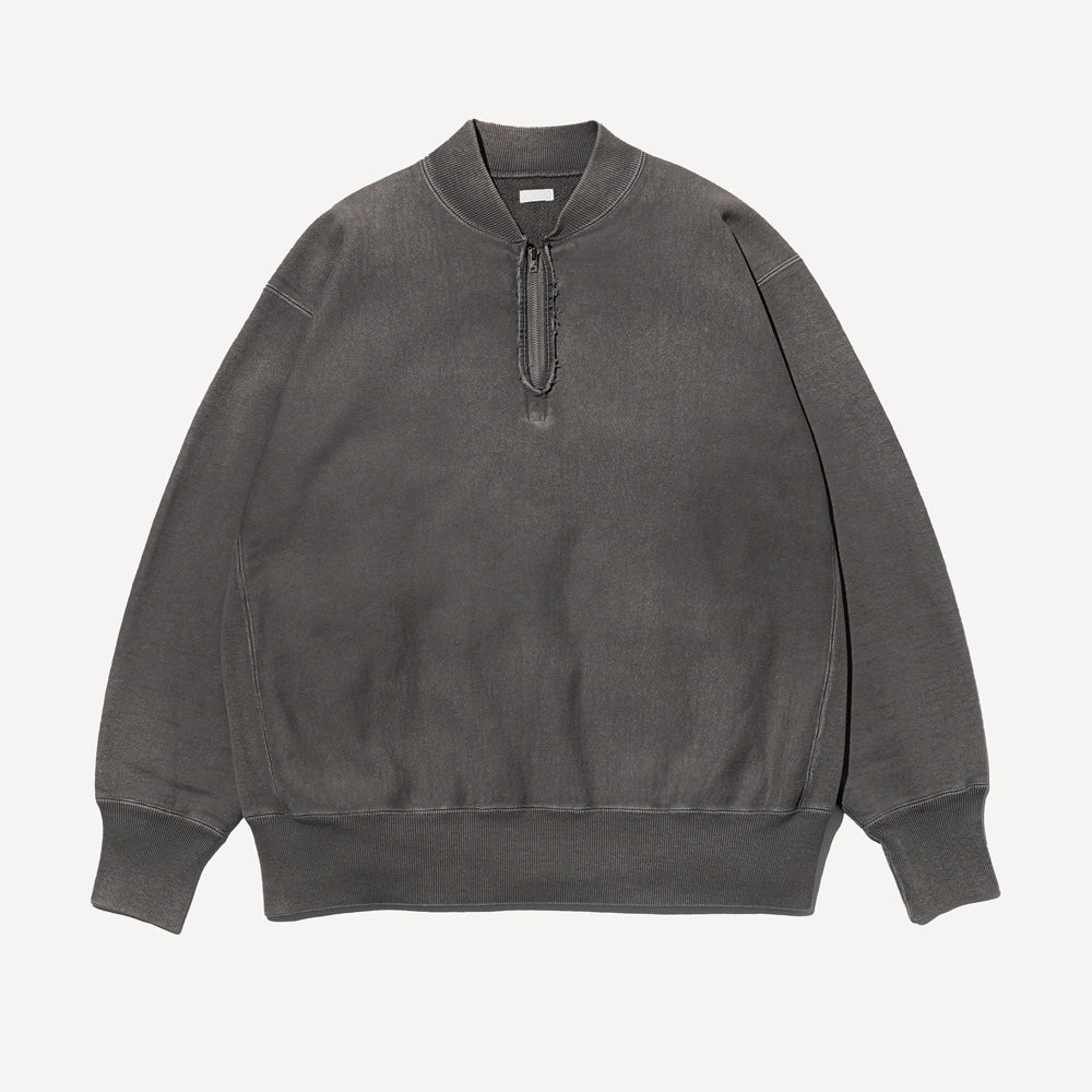 Vintage Half Zip Rib Collar Sweatshirt