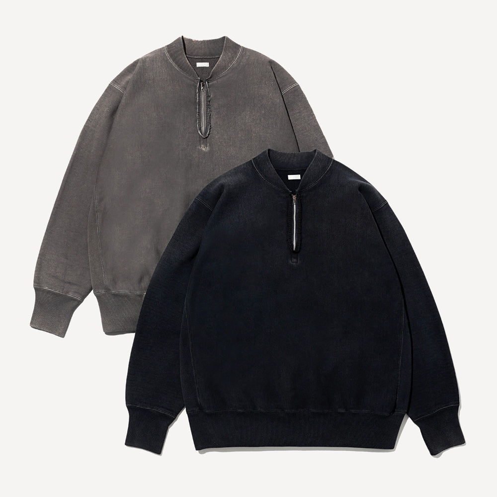 Vintage Half Zip Rib Collar Sweatshirt