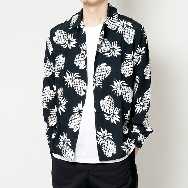 Rayon Open Collar L/S Shirt
