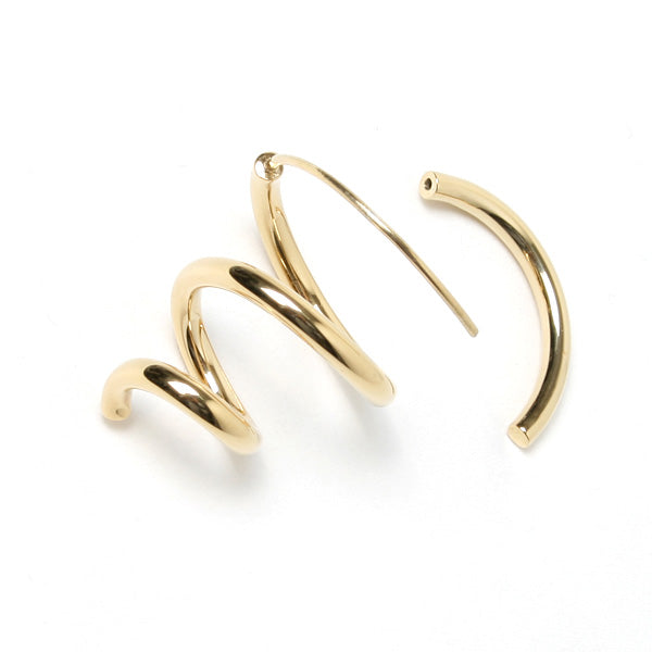 spiral formed pierced earring