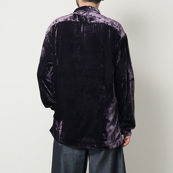 VELVET OPEN COLLAR SHIRT