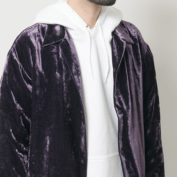 VELVET OPEN COLLAR SHIRT