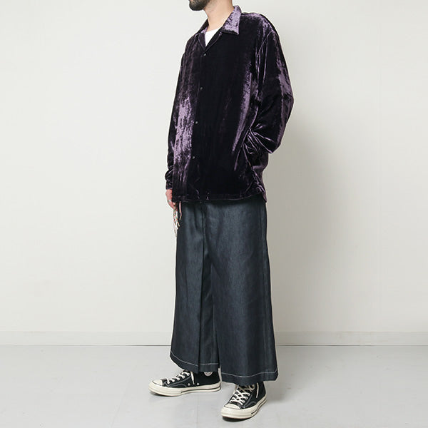 VELVET OPEN COLLAR SHIRT