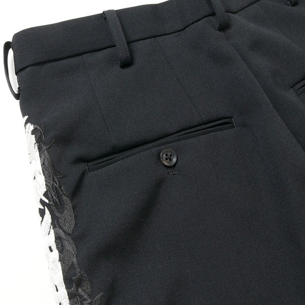 LINED CHAOS EMBROIDERY WIDE TAPERED TROUSERS