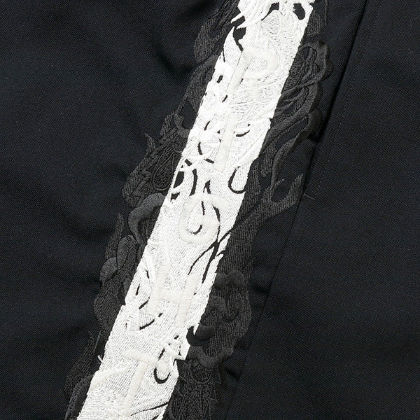 LINED CHAOS EMBROIDERY WIDE TAPERED TROUSERS