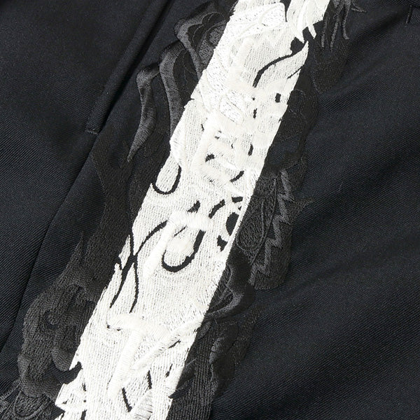 LINED CHAOS EMBROIDERY WIDE TAPERED TROUSERS
