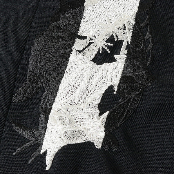 LINED CHAOS EMBROIDERY WIDE TAPERED TROUSERS