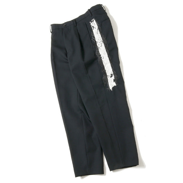 LINED CHAOS EMBROIDERY WIDE TAPERED TROUSERS