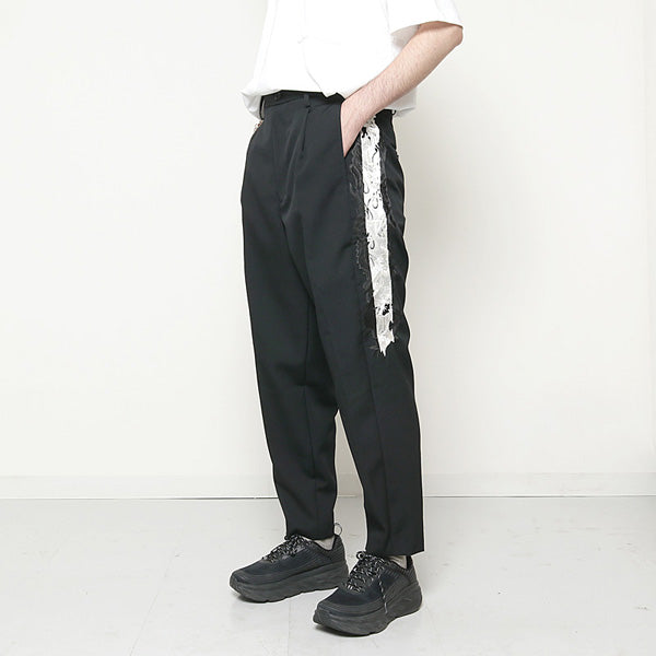 LINED CHAOS EMBROIDERY WIDE TAPERED TROUSERS