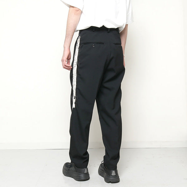 LINED CHAOS EMBROIDERY WIDE TAPERED TROUSERS