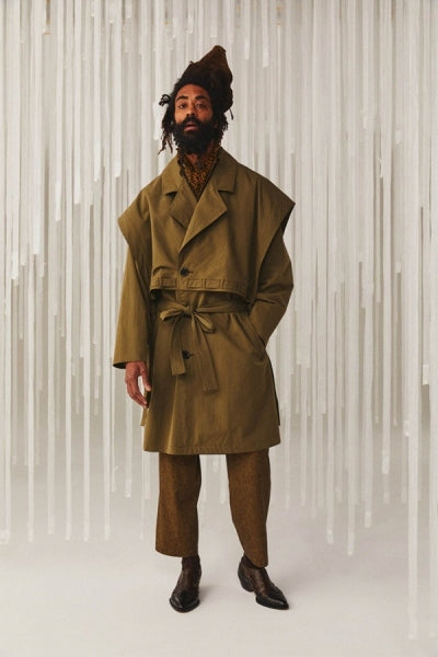 POWER SHOULDER TRENCH COAT