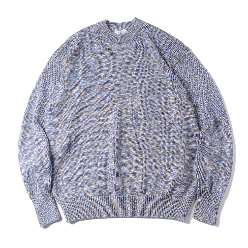 Washed cotton crew neck