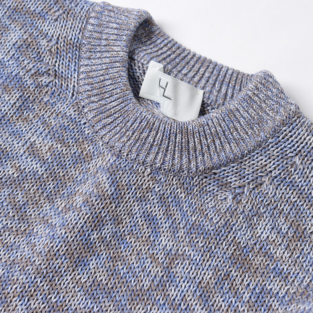 Washed cotton crew neck
