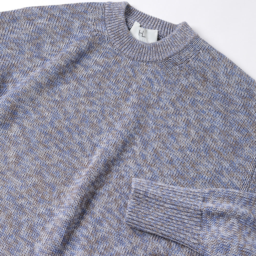 Washed cotton crew neck