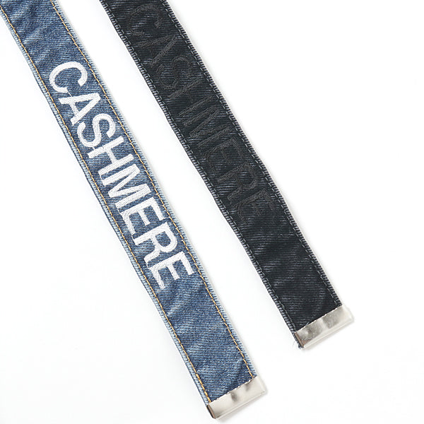 CASHMERE DENIM WIDE TAPERED TROUSERS