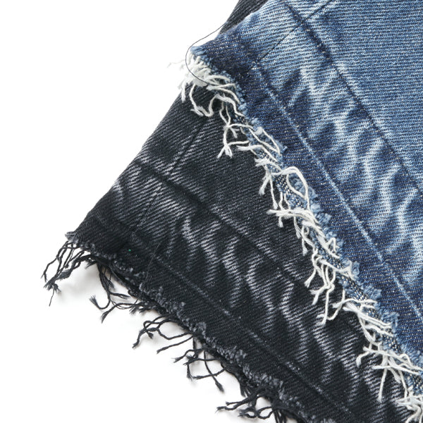 CASHMERE DENIM WIDE TAPERED TROUSERS