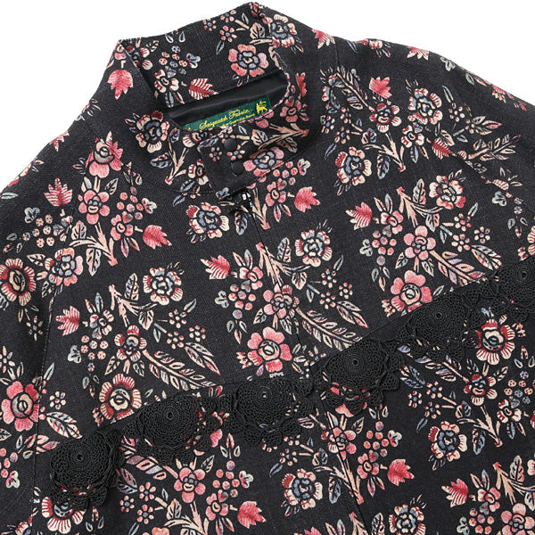 FLOWER PATTERN FRINGE JACKET