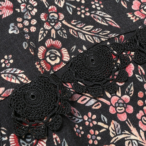 FLOWER PATTERN FRINGE JACKET