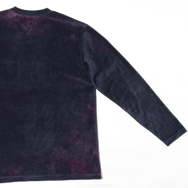 L/S Crew Neck Tee - C/Poly Velour / Uneven Dye