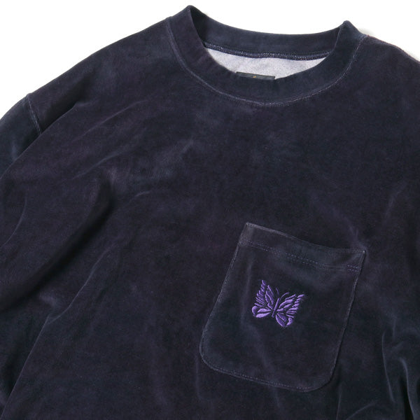 L/S Crew Neck Tee - C/Poly Velour / Uneven Dye