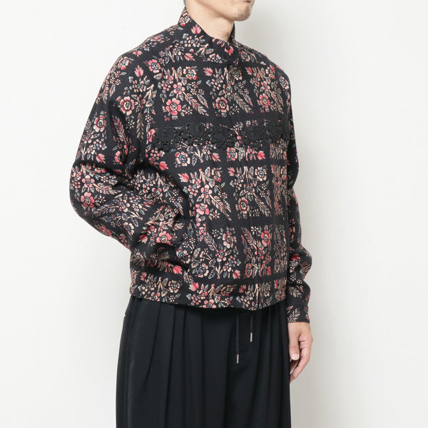 FLOWER PATTERN FRINGE JACKET