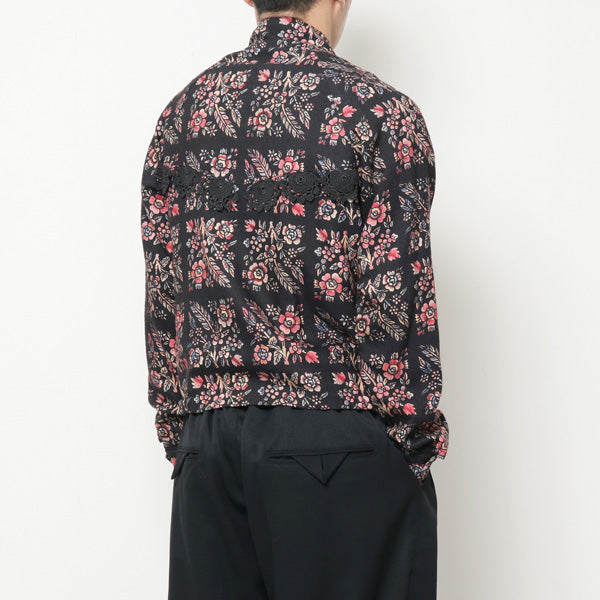 FLOWER PATTERN FRINGE JACKET