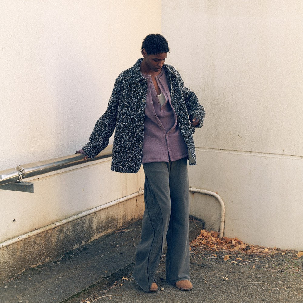 NEW RIB BAGGY PANTS - Pigment Print French Terry -