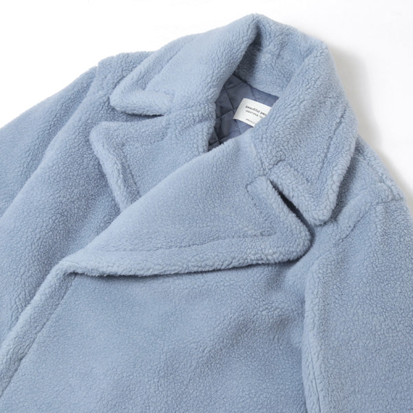 wool boa half pea coat