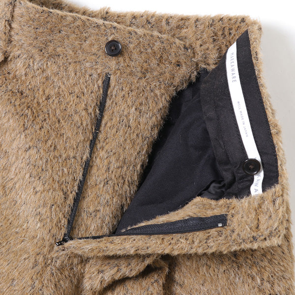 FRONT PLEATED PEGTOP ALPACA WOOL NYLON SHAGGY
