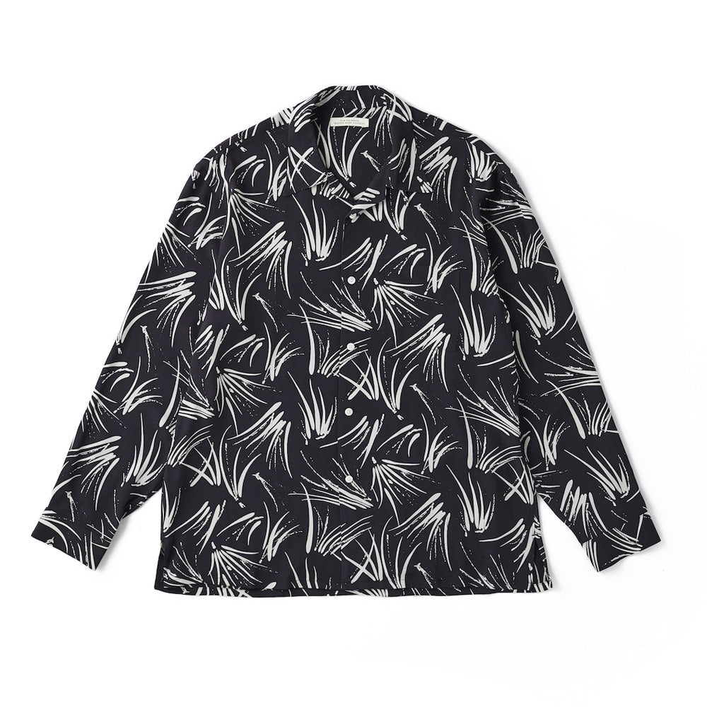ORIGINAL PRINTED OPEN COLLAR SHIRTS(PINE NEEDLE)Long-sleeve